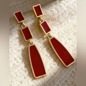 Red&Gold Geometric Earrings